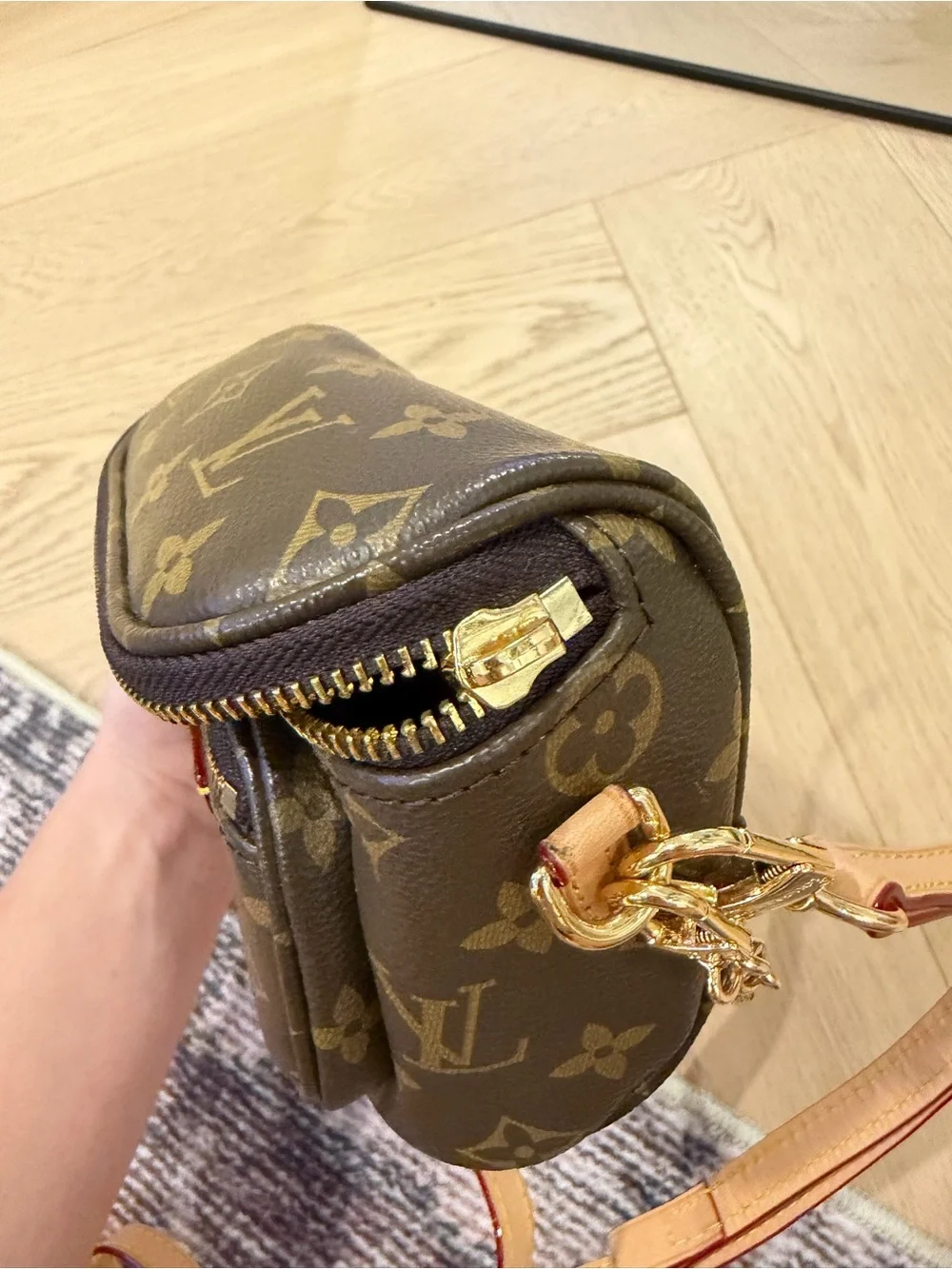 Designer Inspired Brown Monogram Crossbody Bag